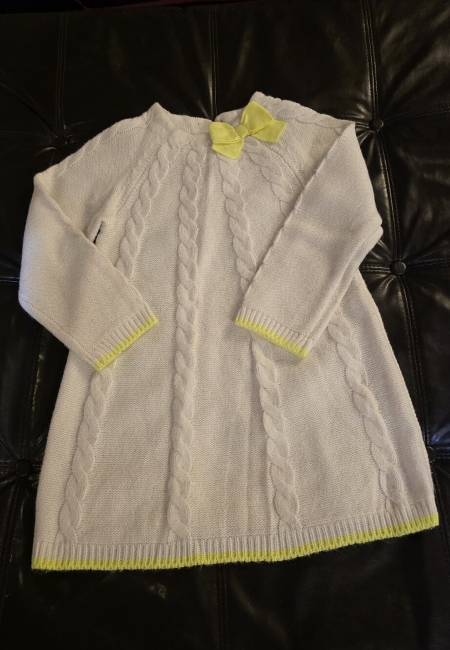 GymboreeCream Cable Knit Sweater with Yellow Trim